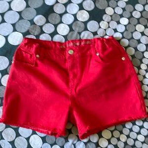 Cat & Jack girls Jean red shorts XL 14/16